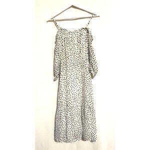 Paris Atelier & Other Stories Dress 4 Polka Dot Cold Shoulder Midi Aline Boho